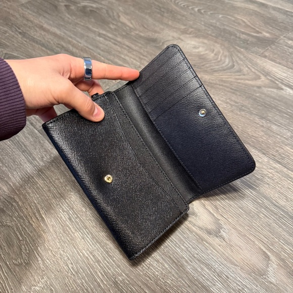 coach snap wallet in black cross grain leather - Picture 4 of 4